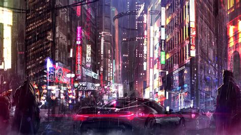 Cyberpunk City Background