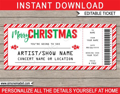 Editable Concert Ticket Template