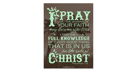 Bible Verse Post Card - Philemon 1:6 | Zazzle