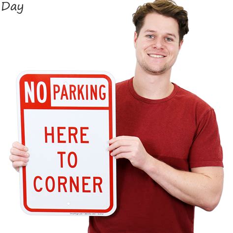 No Parking Here To Corner Sign, SKU: K-0712