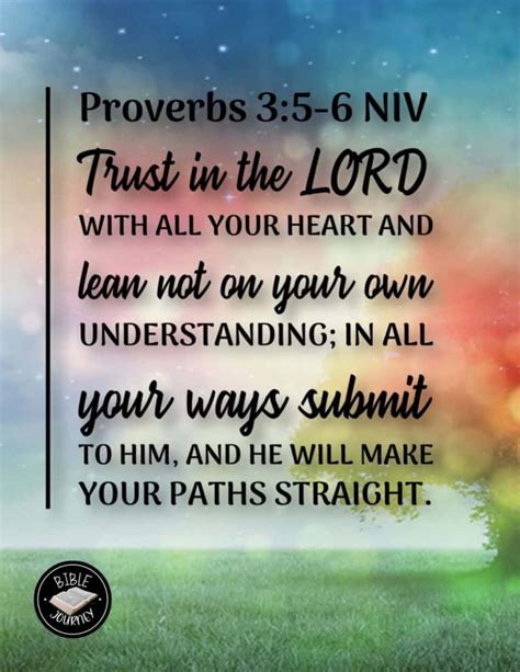 Proverbs 3:5-6 NIV "Trust in the Lord": A Lesson on Faith.