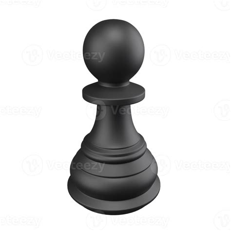 3D rendering black pawn isolated on transparent background. object clipping path on PNG file ...