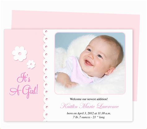 Birth Announcement Template Free