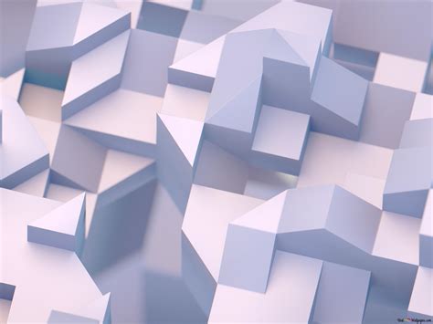 3D geometric shapes 2K wallpaper download