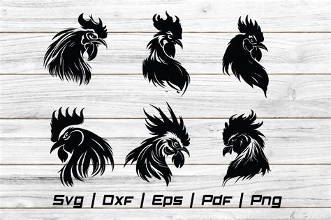 Rooster Head Silhouette Svg Graphic by Jennadesignsstore · Creative Fabrica