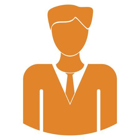 Vector Illustration of Business Man Icon in Orange | Freestock icons