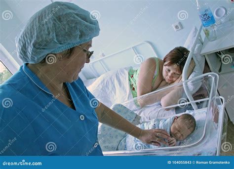 Newborn Child and Young Mother in a Maternity Hospital Editorial Stock Photo - Image of happy ...