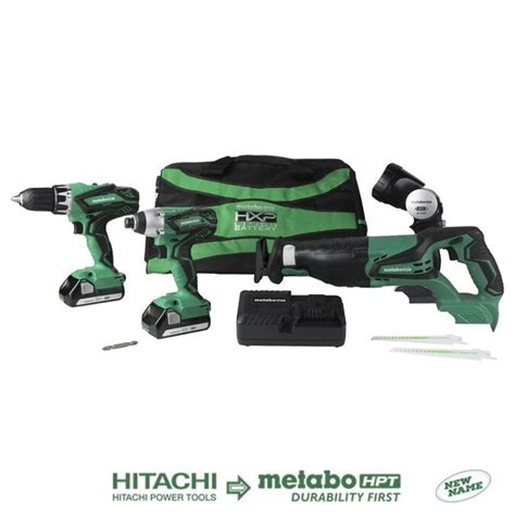 Hitachi 4-Tool 18-Volt Power Tool Combo Kit with Soft Case (Charger ...