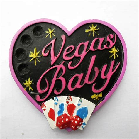 High grade Painted Handmade Las Vegas Heart 3D Fridge Magnet Travel ...