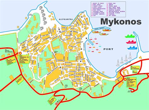 Mykonos Town tourist map