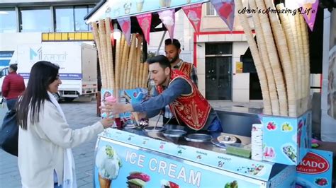 Turkish Ice-cream Man So Funny | Tricks Of Turkish Ice-cream Vendor | Istanbul Turkey - YouTube