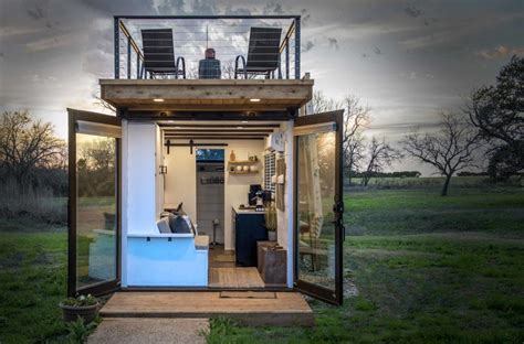 Tiny Shipping Container Home With Rooftop Deck