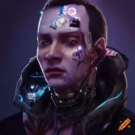 Cyberpunk depiction of jonathan reid from vampire: the masquerade on Craiyon