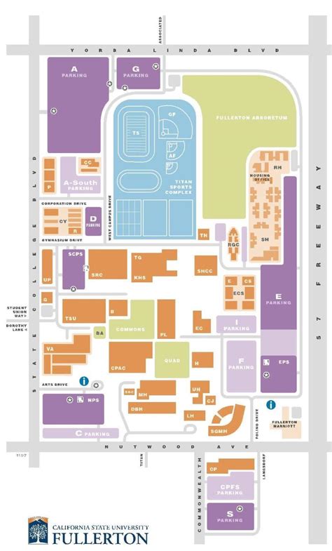 Cal State Fullerton Campus Map | Zip Code Map