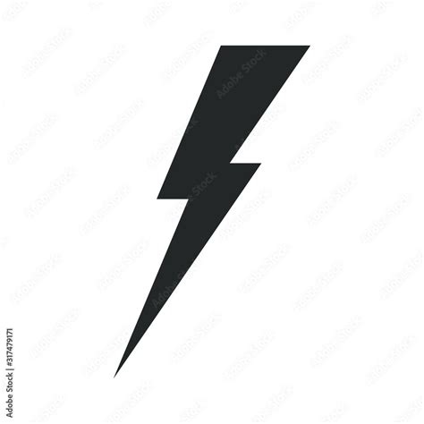 Lightning bolt graphic icon. Flash of lightning sign isolated on white ...