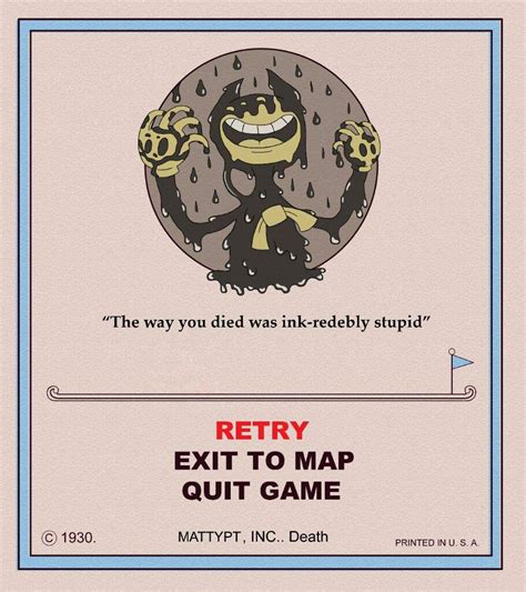 Cuphead Game Over Screen Template