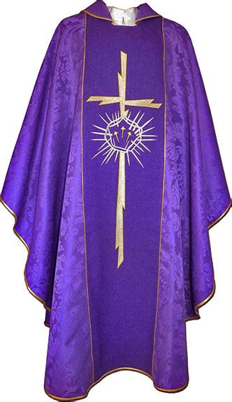 purple chasuble | Purple damask fabric chasuble with stole