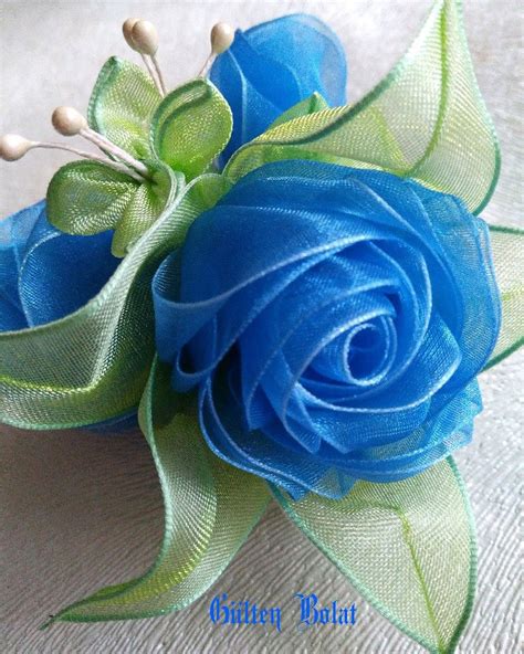 Sewing Ribbon Flowers, Paper Flowers Roses, Handmade Flowers Fabric, Cloth Flowers, Ribbon Art ...