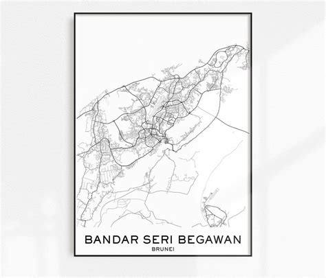 Bandar Seri Begawan Map Print City Map Prints Bandar Seri | Etsy