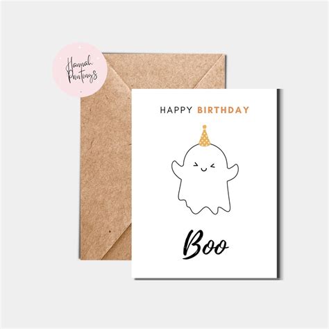 Happy Birthday Boo Card for Him for Brother Husband Cute - Etsy