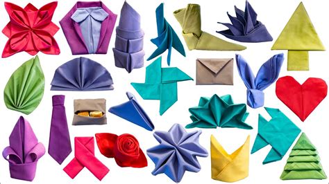 24 Napkin Folding Ideas - How to Fold a Napkin 24 Different Ways - YouTube