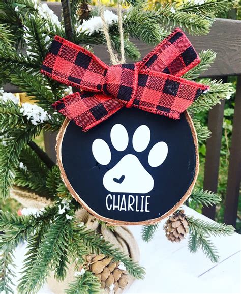 Pet Ornament Dog Ornament Paw Print Ornament Personalized | Etsy