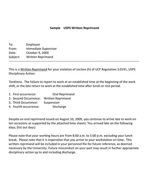 50 Effective Letters of Reprimand Templates (MS Word) ᐅ TemplateLab