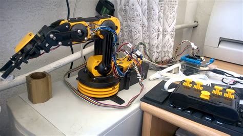 Yet another robotic arm kit (owi535?) controlled by Raspberry Pi computer - YouTube