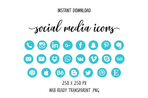 Light Blue Social Media Icons Graphic by The Branding Place · Creative ...