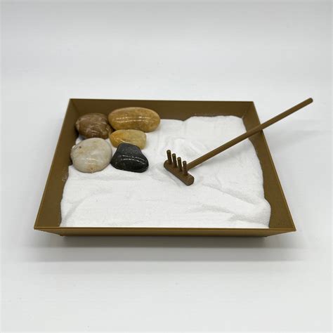 Desktop Zen Garden 5.5 X 5.5 3D Printed With Rake, Sand and 5 Premium Stones - Etsy