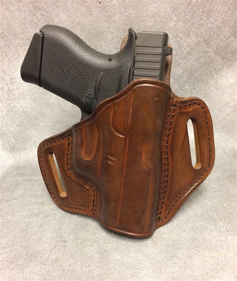 Glock 43x OWB Custom Two Slot Pancake Leather Holster – ETW Holsters