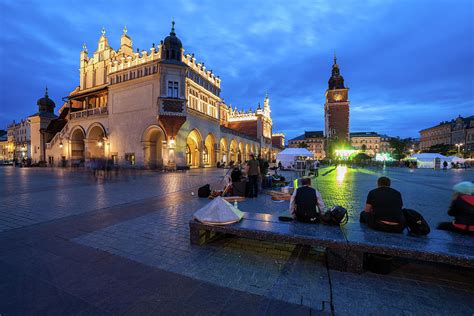 City of Krakow Old Town Main Square at Dusk Photograph by Artur Bogacki ...