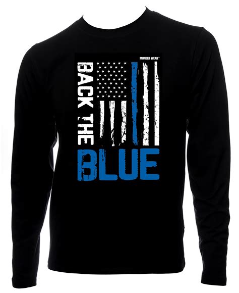 Back The Blue Long Sleeve Shirt - MUNDER WEAR