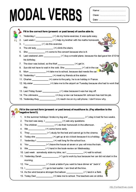 Modal Verbs Verb Worksheets English Grammar Worksheets Modal Grammar ...