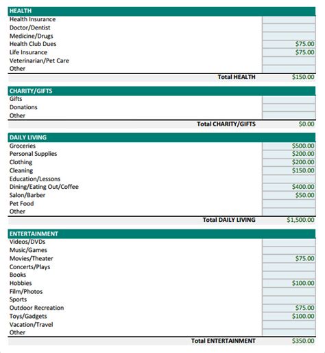 Numbers Monthly Budget Template | DocTemplates