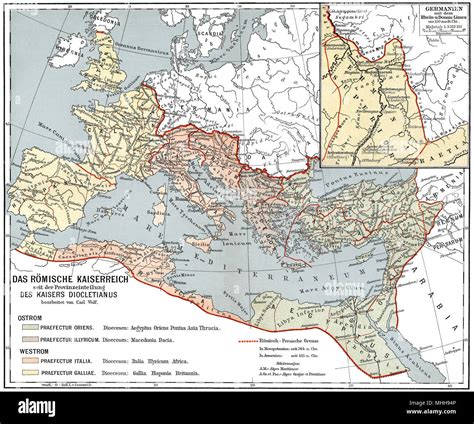 Mappa storica dell'Impero Romano Foto stock - Alamy