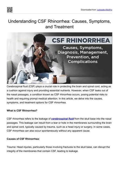 PPT - Understanding CSF Rhinorrhea: Causes, Symptoms, and Treatment ...