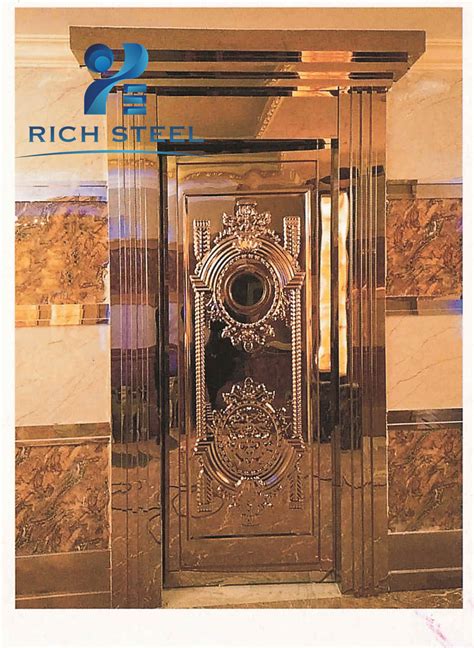 2018 gold Color staniless Steel Security Door,Entrance Door – Rich-Steel