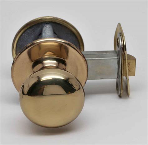 Polished Brass Closet Door Knob & Lock Set | Olde Good Things