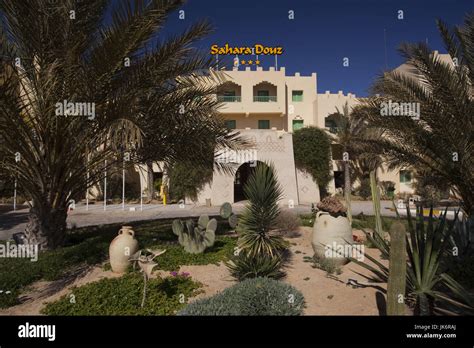 Tunisia, Sahara Desert, Douz, Zone Touristique, Hotel Sahara Douz Stock ...