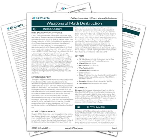 Weapons of Math Destruction Study Guide | Literature Guide | LitCharts