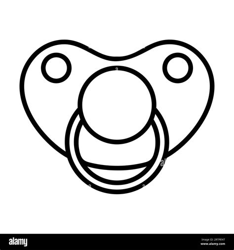 Simple outline of rubber pacifier front view vector icon Stock Vector ...