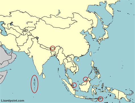 Countries Of Asia Map Quiz Ybckj - Large Map of Asia