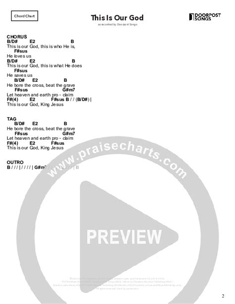 This Is Our God Chords PDF (Doorpost Songs) - PraiseCharts