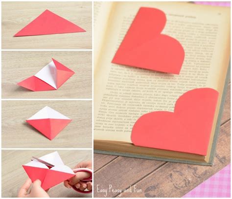 Heart Corner Bookmarks | Origami bookmark corner, Origami bookmark ...