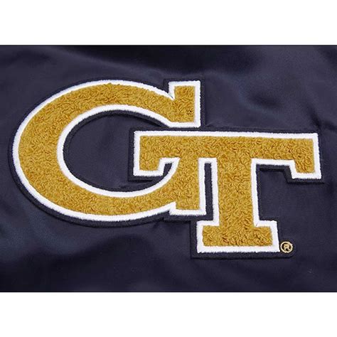 Navy Full-Snap Satin Georgia Tech Yellow Jackets Classic Jacket ...