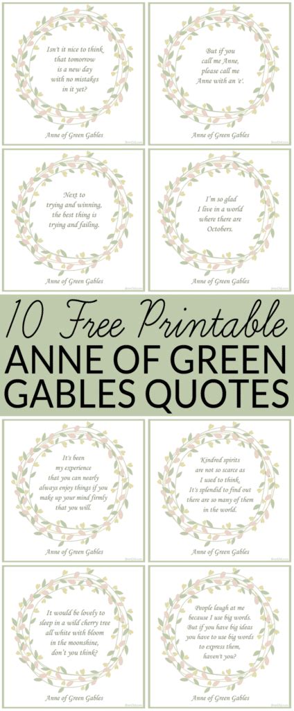 10 Free Printable Anne of Green Gables Quotes - Bren Did