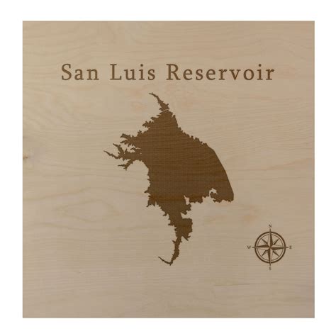 San Luis Reservoir Map 24x24" Wood Wall Art Office Decor Gift Engraved ...