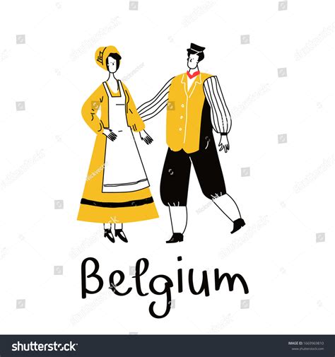 National Costume Belgium Flat Cartoon Style: เวกเตอร์สต็อก (ปลอดค่า ...