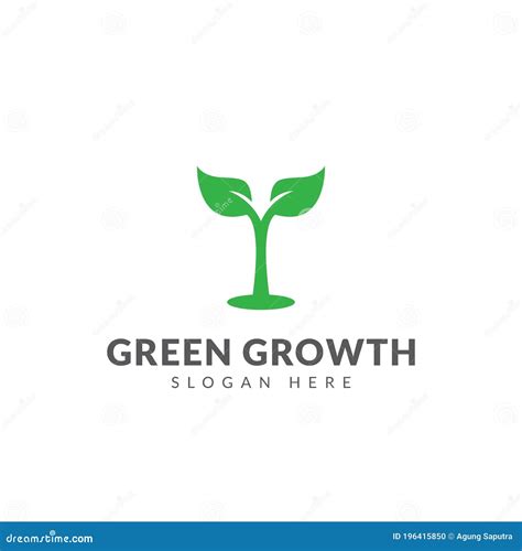 Green Growth Logo Design Vector Illustration | CartoonDealer.com #196415850